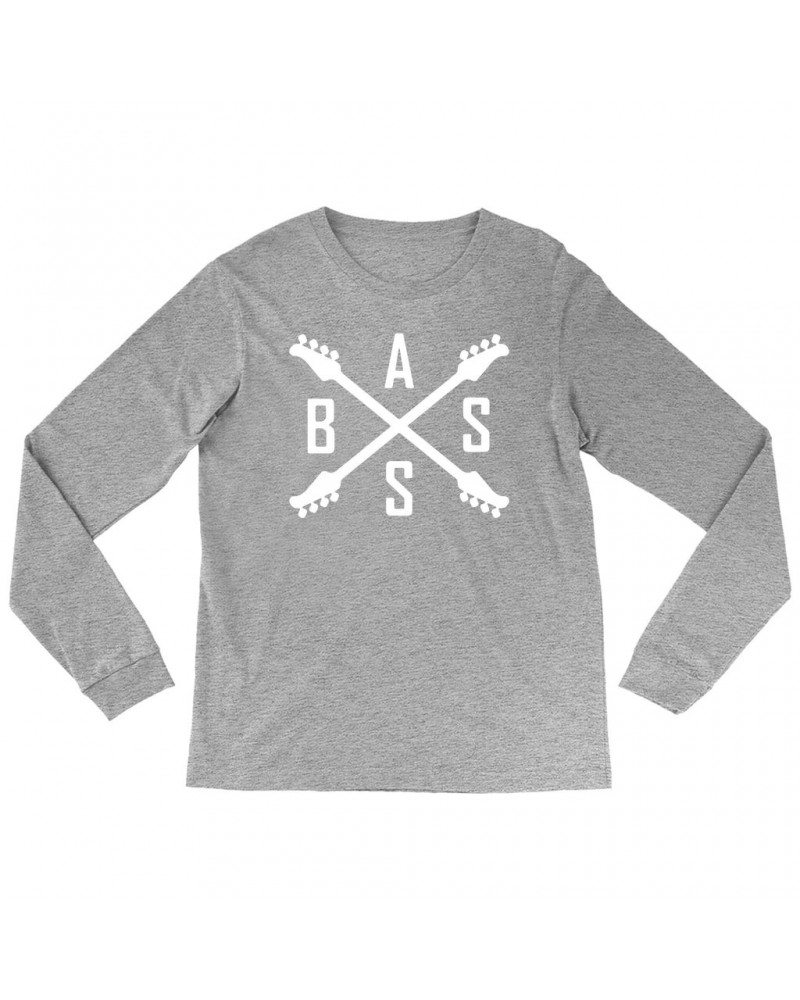 Music Life Long Sleeve Shirt | Bass Player Emblem Shirt $8.63 Shirts