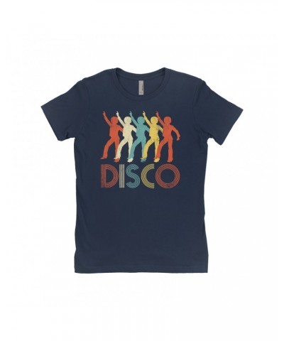 Music Life Ladies' Boyfriend T-Shirt | Colorful Disco Design Distressed Shirt $9.02 Shirts