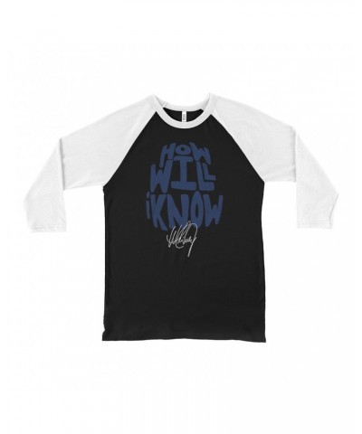 Whitney Houston 3/4 Sleeve Baseball Tee | How Will I Know Navy Design Distressed Shirt $5.44 Shirts