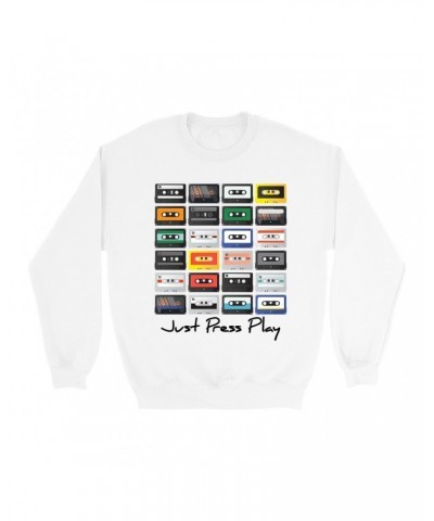 Music Life Sweatshirt | Just Press Play Sweatshirt $9.23 Sweatshirts