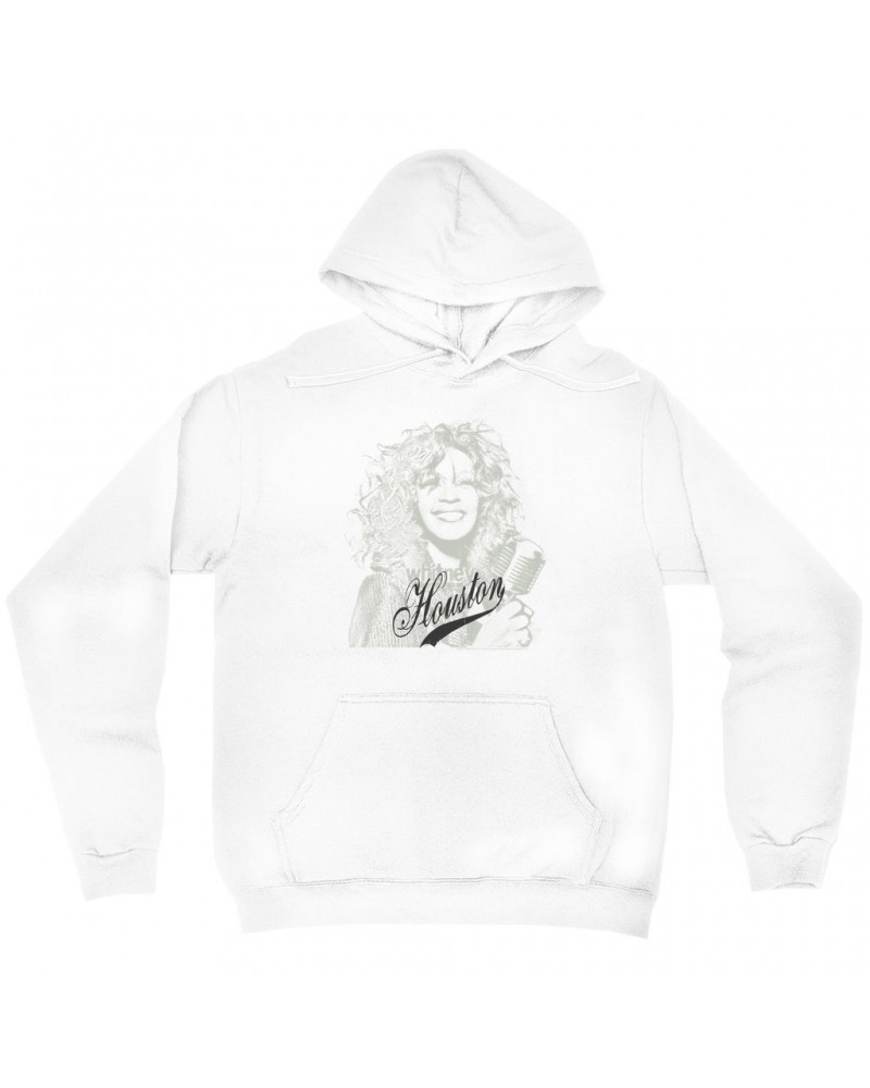 Whitney Houston Hoodie | Houston Sketch And Logo Design Hoodie $9.83 Sweatshirts