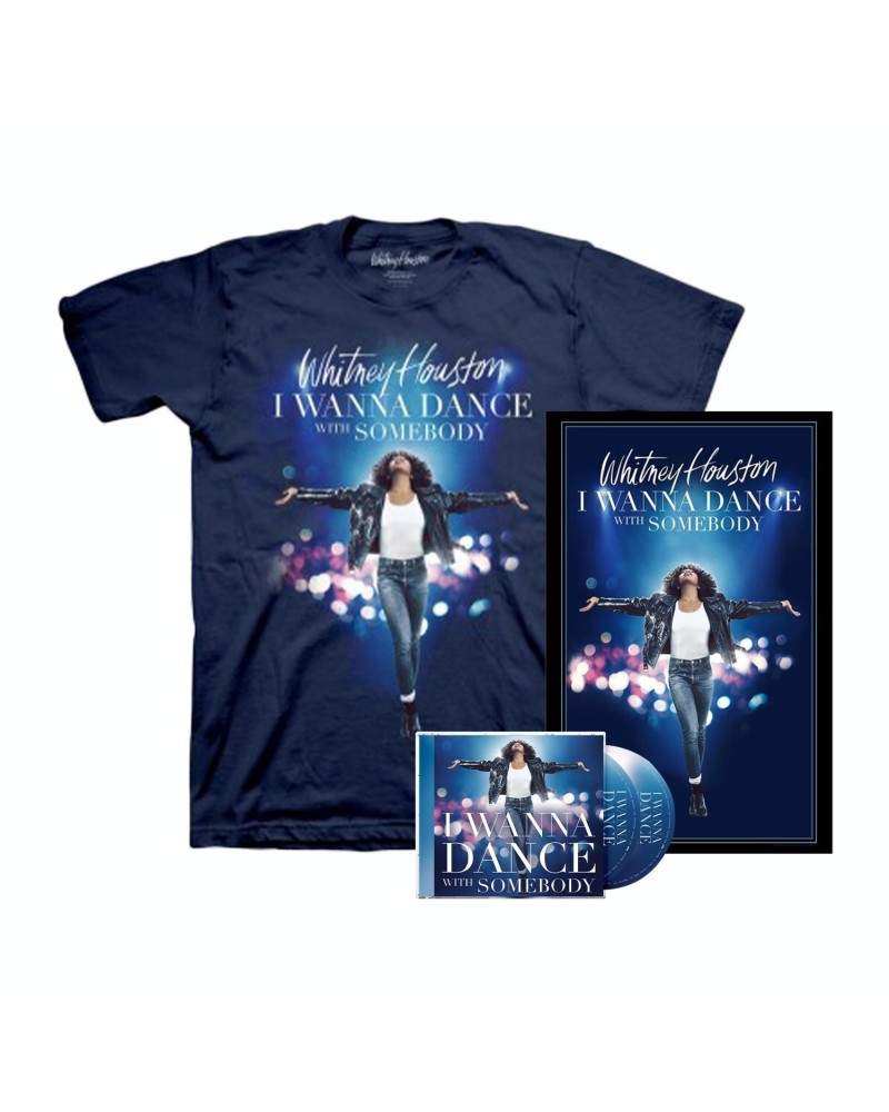 Whitney Houston I Wanna Dance With Somebody Movie Soundtrack Bundle - CD T-shirt and Poster $8.19 CD