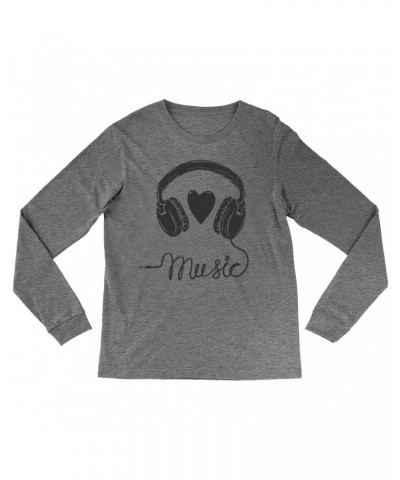 Music Life Heather Long Sleeve Shirt | I Heart Music Shirt $11.51 Shirts