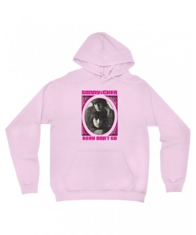 Sonny & Cher Hoodie | Baby Don't Go Pink Frame Image Distressed Hoodie $18.80 Sweatshirts