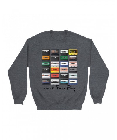 Music Life Sweatshirt | Just Press Play Sweatshirt $9.23 Sweatshirts