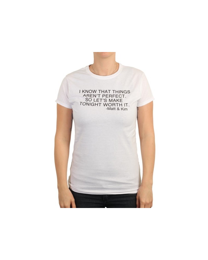 Matt and Kim Womens Now Lyric White Tee $9.42 Shirts