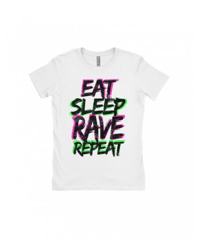 Music Life Ladies' Boyfriend T-Shirt | Eat Sleep Rave Repeat Shirt $7.49 Shirts