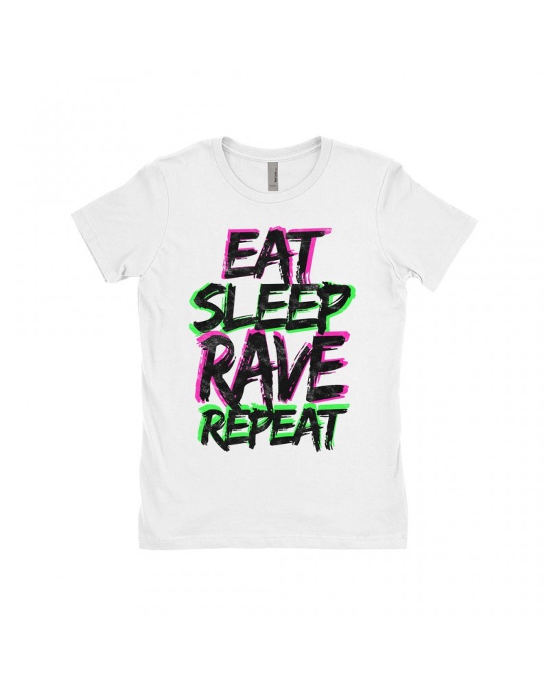 Music Life Ladies' Boyfriend T-Shirt | Eat Sleep Rave Repeat Shirt $7.49 Shirts