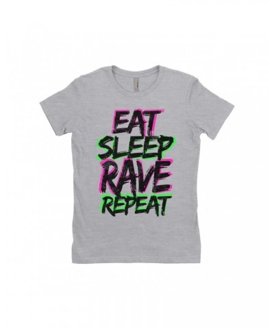 Music Life Ladies' Boyfriend T-Shirt | Eat Sleep Rave Repeat Shirt $7.49 Shirts