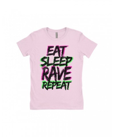 Music Life Ladies' Boyfriend T-Shirt | Eat Sleep Rave Repeat Shirt $7.49 Shirts