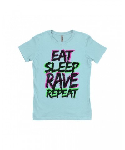 Music Life Ladies' Boyfriend T-Shirt | Eat Sleep Rave Repeat Shirt $7.49 Shirts