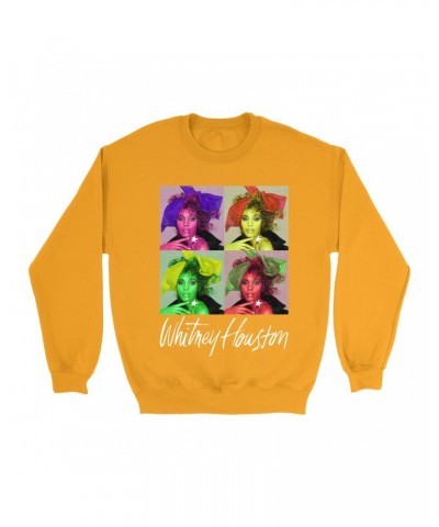 Whitney Houston Bright Colored Sweatshirt | Pop Art Album Design Distressed Sweatshirt $14.17 Sweatshirts