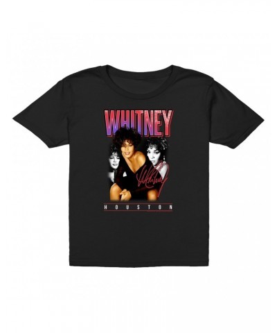 Whitney Houston Kids T-Shirt | Triple Red Purple Collage Kids T-Shirt $6.99 Kids