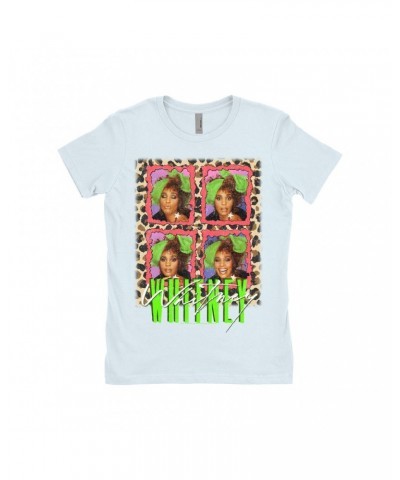 Whitney Houston Ladies' Boyfriend T-Shirt | Leopard Pop Art Shirt $7.64 Shirts
