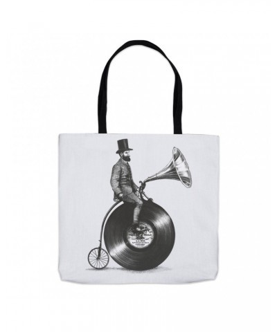 Music Life Tote Bag | Riding The Gramophone Tote $9.87 Bags