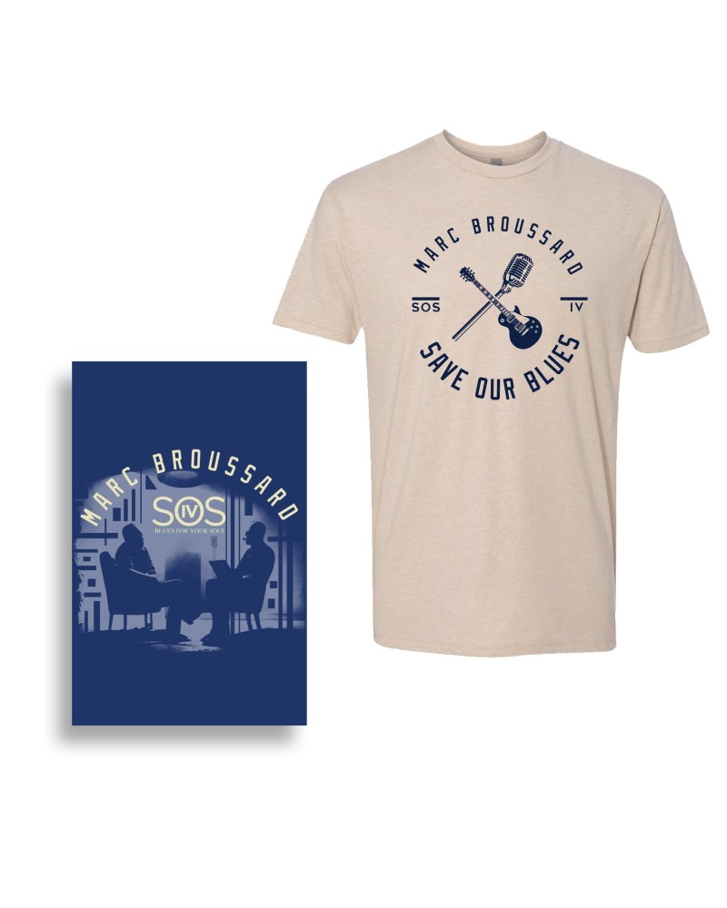 Marc Broussard S.O.S. IV Album Poster + Save Our Blues Tee $10.55 Shirts
